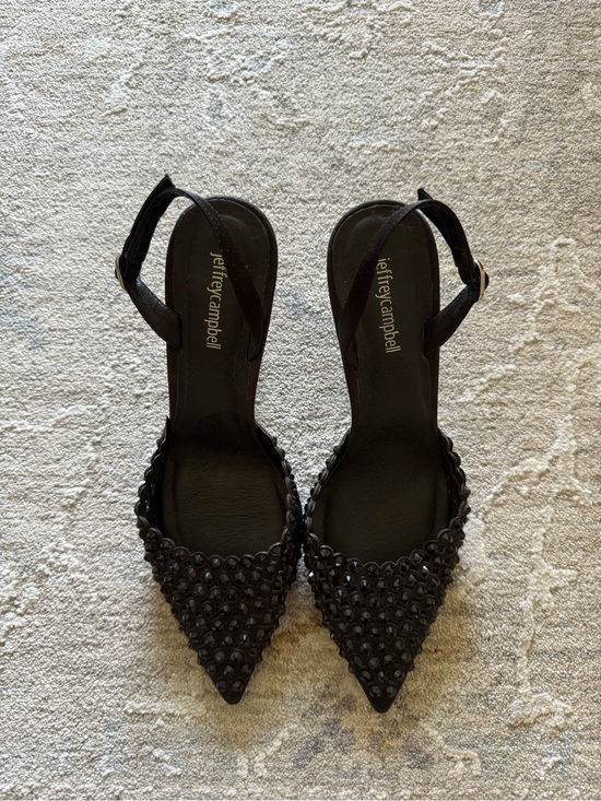 Jeffrey Campbell Shoes - Jeffrey Campbell Black Studded Pointed Slingback Heels